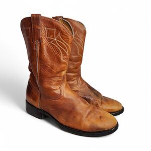 Durango TR4132 11" Brown Leather Riding Western Cowboy Boots Men Size 9.5 D